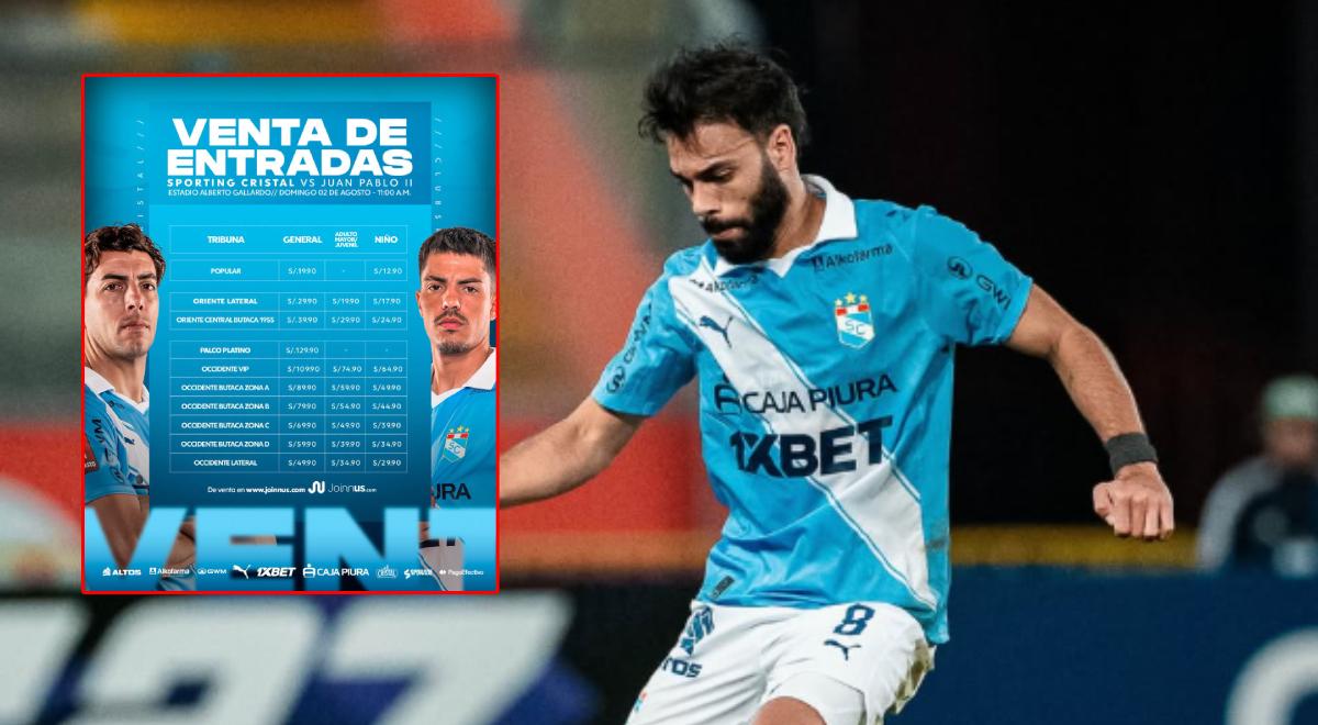 Sporting Cristal vs Juan Pablo II: precios de entradas para el Torneo Clausura